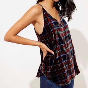 LOFT Velvet Strappy Cami - S